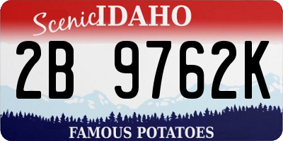 ID license plate 2B9762K