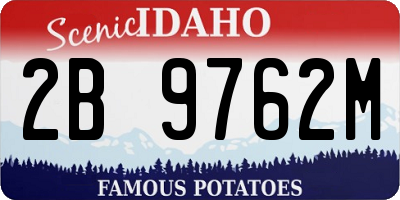 ID license plate 2B9762M