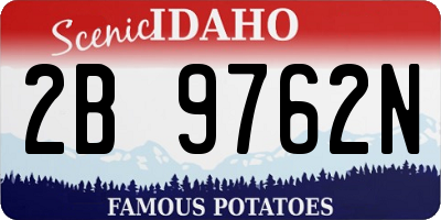 ID license plate 2B9762N