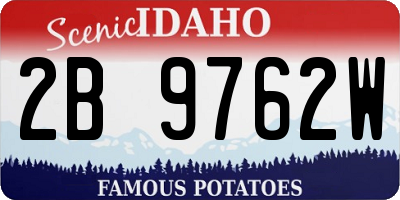 ID license plate 2B9762W
