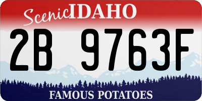 ID license plate 2B9763F