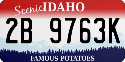 ID license plate 2B9763K