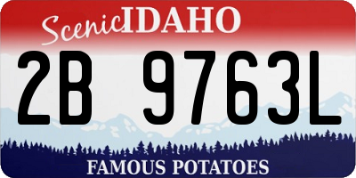 ID license plate 2B9763L