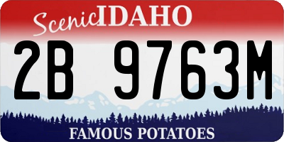 ID license plate 2B9763M