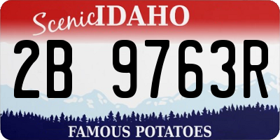ID license plate 2B9763R