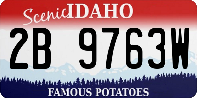 ID license plate 2B9763W