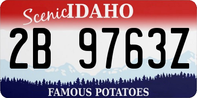 ID license plate 2B9763Z