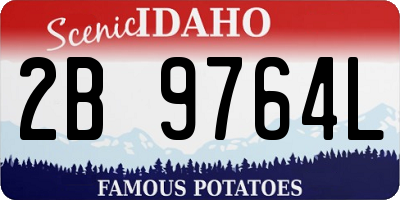 ID license plate 2B9764L