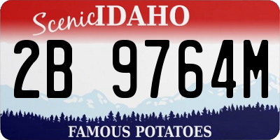 ID license plate 2B9764M