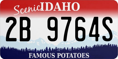 ID license plate 2B9764S