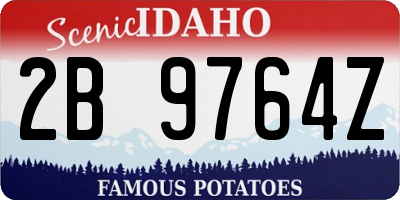 ID license plate 2B9764Z
