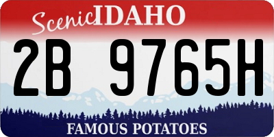 ID license plate 2B9765H