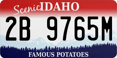 ID license plate 2B9765M