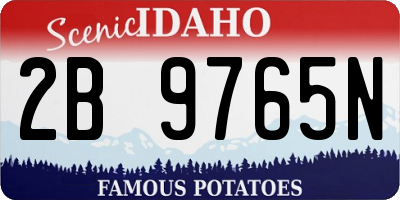 ID license plate 2B9765N