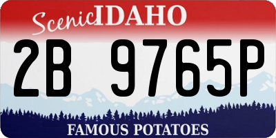 ID license plate 2B9765P