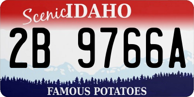ID license plate 2B9766A