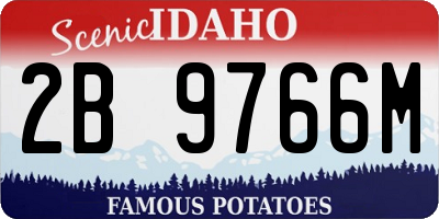 ID license plate 2B9766M