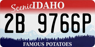 ID license plate 2B9766P