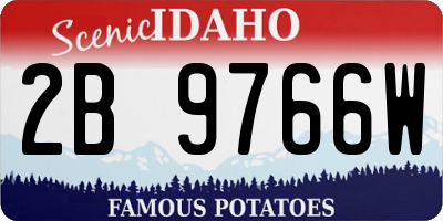 ID license plate 2B9766W