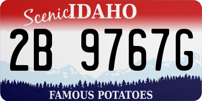 ID license plate 2B9767G
