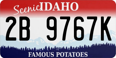 ID license plate 2B9767K