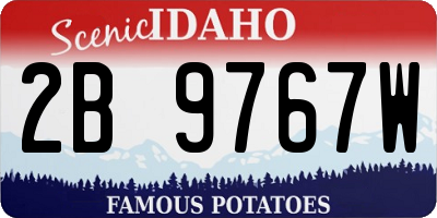 ID license plate 2B9767W