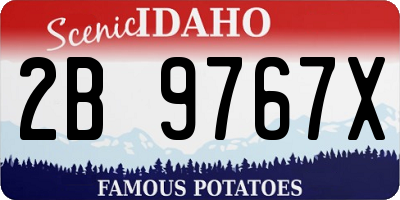 ID license plate 2B9767X