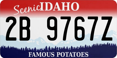 ID license plate 2B9767Z