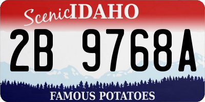 ID license plate 2B9768A