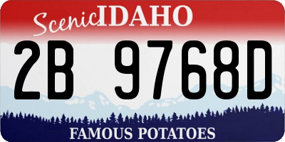 ID license plate 2B9768D