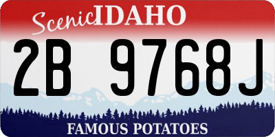 ID license plate 2B9768J