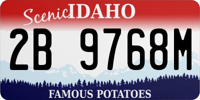 ID license plate 2B9768M
