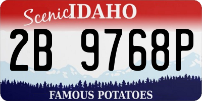 ID license plate 2B9768P