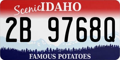 ID license plate 2B9768Q