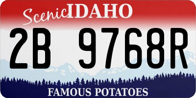 ID license plate 2B9768R
