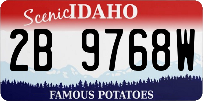 ID license plate 2B9768W