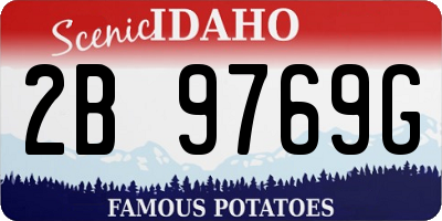 ID license plate 2B9769G