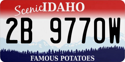 ID license plate 2B9770W