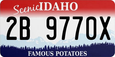 ID license plate 2B9770X