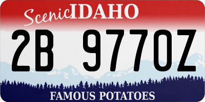 ID license plate 2B9770Z