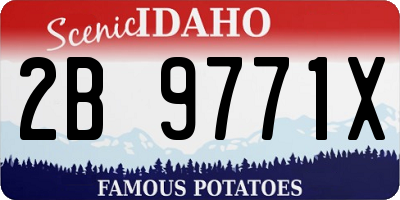 ID license plate 2B9771X