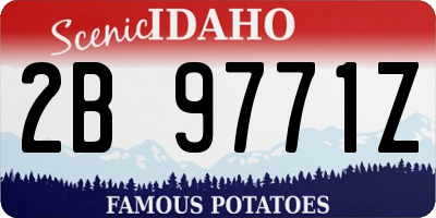 ID license plate 2B9771Z