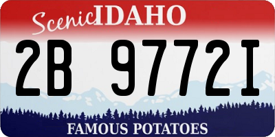 ID license plate 2B9772I