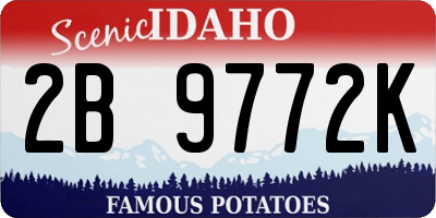 ID license plate 2B9772K