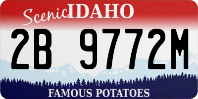 ID license plate 2B9772M