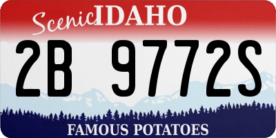 ID license plate 2B9772S
