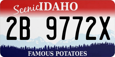 ID license plate 2B9772X