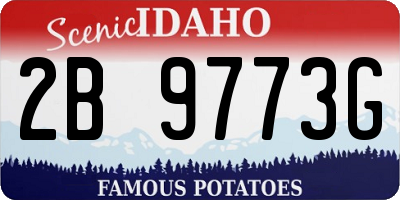 ID license plate 2B9773G