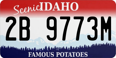 ID license plate 2B9773M