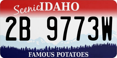 ID license plate 2B9773W